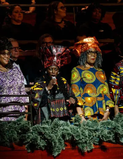 Members of the Gospel Choir of the African Episcopal Church of St. Thomas performing with the No Name Pops