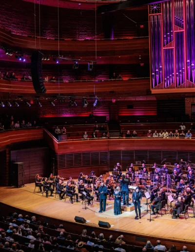 Photo of the No Name Pops Orchestra performing on the Verizon Hall stage at the Kimmel Center