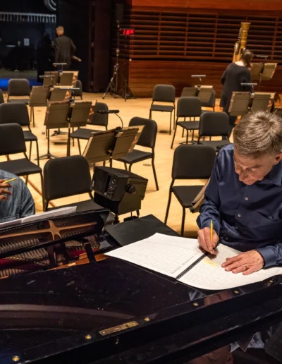 Carl Topilow and George Burton preparing for the Peter Nero Tribute Concert