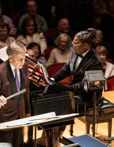 Peter Topilow conducting No Name Pops with pianist George Burton